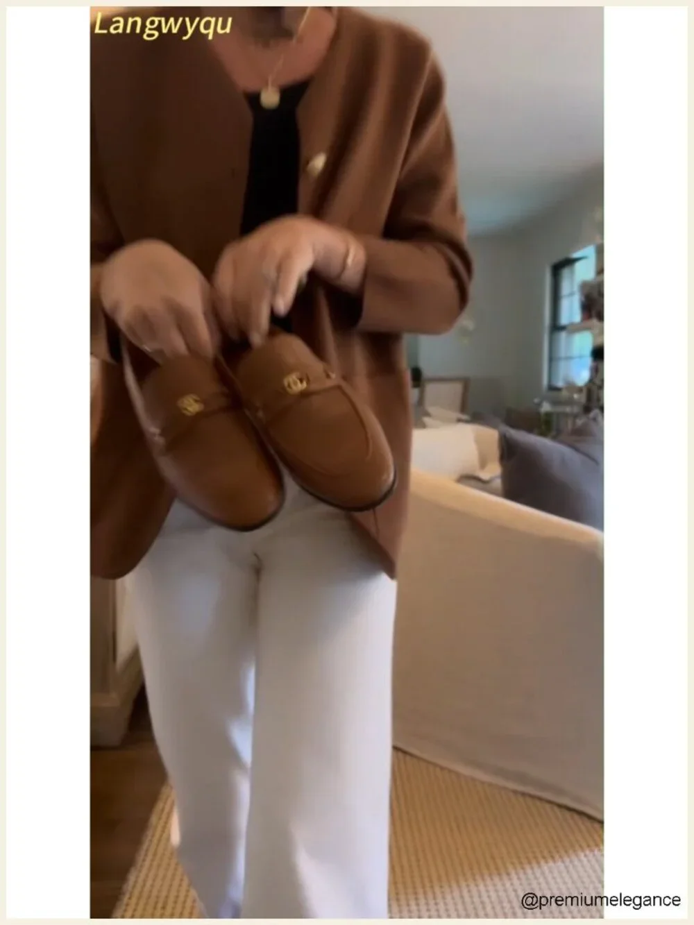 Crew Neck Cardigan Sweater Blazer Long Sleeve Knit Jacket with Pockets
